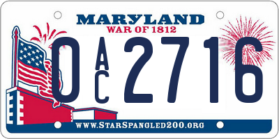 MD license plate 0AC2716