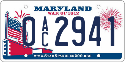 MD license plate 0AC2941