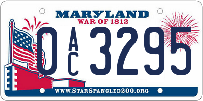 MD license plate 0AC3295