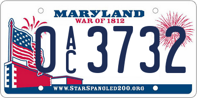MD license plate 0AC3732