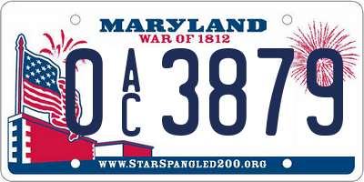 MD license plate 0AC3879