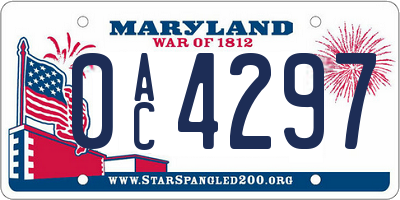 MD license plate 0AC4297