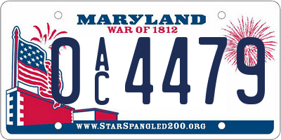 MD license plate 0AC4479
