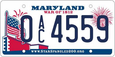 MD license plate 0AC4559