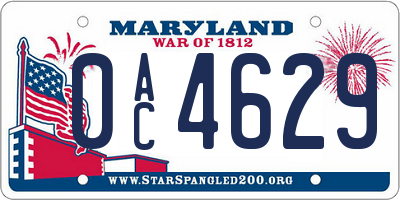 MD license plate 0AC4629