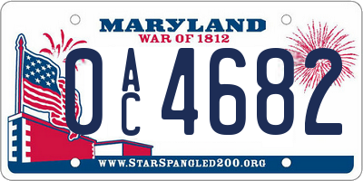 MD license plate 0AC4682