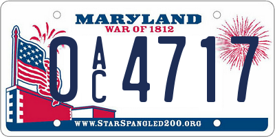 MD license plate 0AC4717
