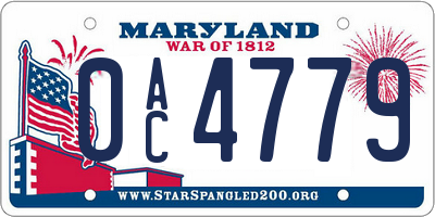 MD license plate 0AC4779