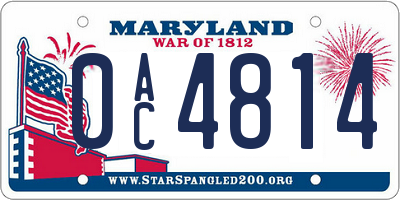 MD license plate 0AC4814