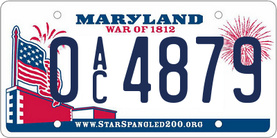 MD license plate 0AC4879