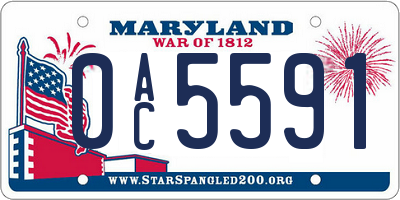 MD license plate 0AC5591