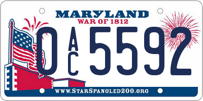MD license plate 0AC5592