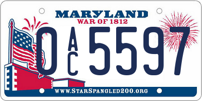MD license plate 0AC5597