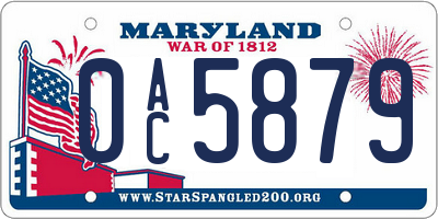 MD license plate 0AC5879