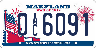 MD license plate 0AC6091