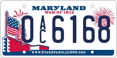 MD license plate 0AC6168
