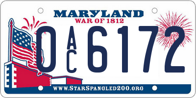 MD license plate 0AC6172