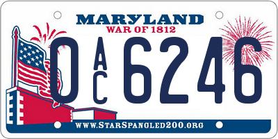 MD license plate 0AC6246