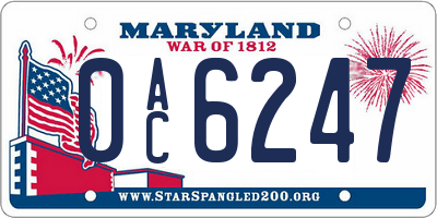 MD license plate 0AC6247
