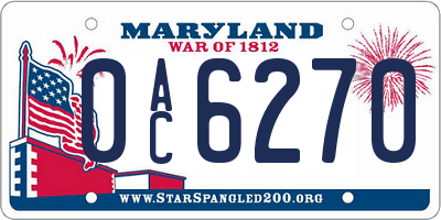 MD license plate 0AC6270