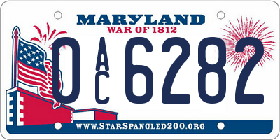 MD license plate 0AC6282