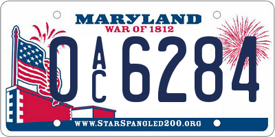 MD license plate 0AC6284