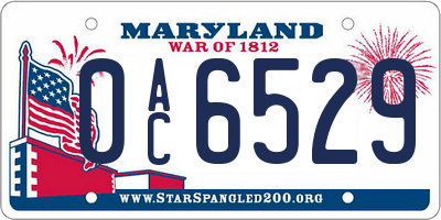MD license plate 0AC6529