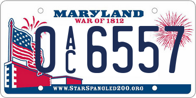 MD license plate 0AC6557