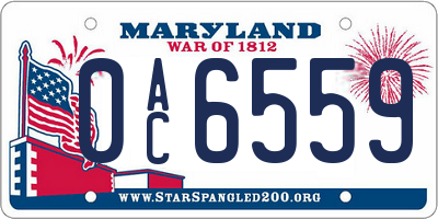 MD license plate 0AC6559