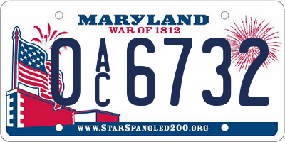 MD license plate 0AC6732