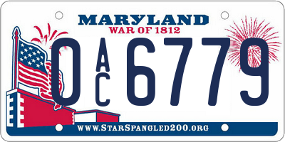 MD license plate 0AC6779