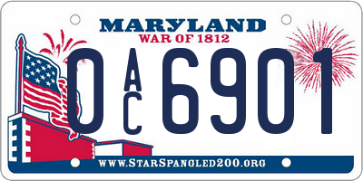 MD license plate 0AC6901