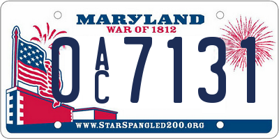 MD license plate 0AC7131