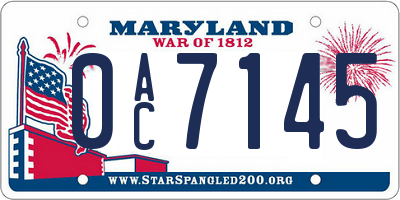 MD license plate 0AC7145