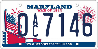 MD license plate 0AC7146