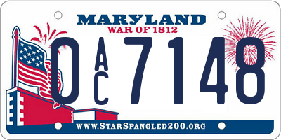 MD license plate 0AC7148
