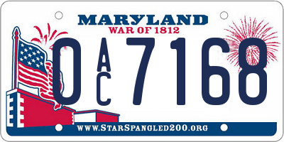 MD license plate 0AC7168