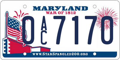 MD license plate 0AC7170