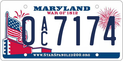 MD license plate 0AC7174