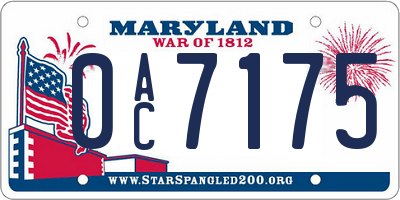 MD license plate 0AC7175