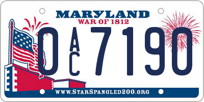 MD license plate 0AC7190