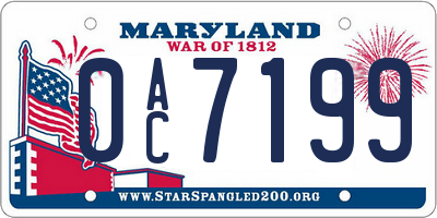 MD license plate 0AC7199