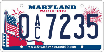 MD license plate 0AC7235