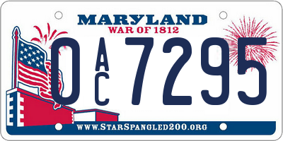 MD license plate 0AC7295