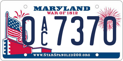 MD license plate 0AC7370