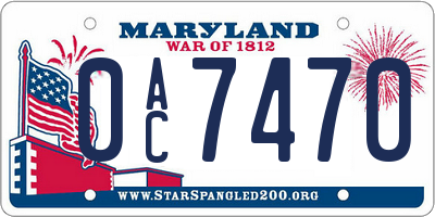 MD license plate 0AC7470