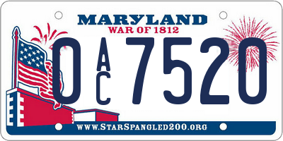 MD license plate 0AC7520