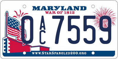 MD license plate 0AC7559