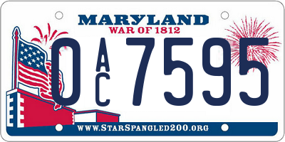 MD license plate 0AC7595