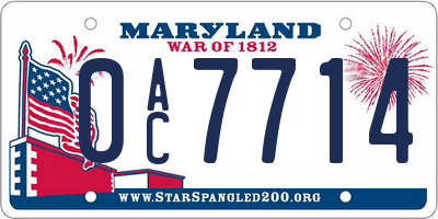 MD license plate 0AC7714